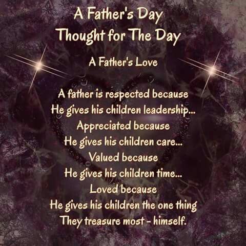 a father's day poem with an image of a heart in the middle and stars above