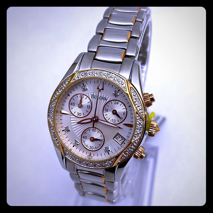 Information Brandbulova Seriesdiamond Genderladies Model98r149 Movementquartz Case Case Size32 Mm Case Thickness10 Mm Case Materialstainless Steel Case Shaperound Case Backsolid Formal Diamond White Watch With Metal Dial, Timeless Chronograph Jewelry For Anniversary, Silver Chronograph Diamond Watch, Elegant Chronograph Jewelry And Watches For Anniversary, Elegant Anniversary Chronograph Jewelry And Watches, Elegant Watches With Diamond White Metal Dial, Elegant Diamond White Watch With Metal Dial, Elegant White Gold Diamond Watch With Chronograph, Rose Gold Diamond Watch For Wedding