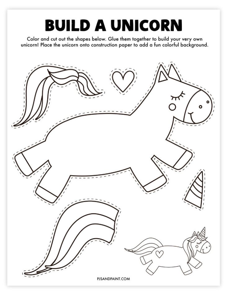 a paper cut out of a horse with hearts on it and the words build a unicorn