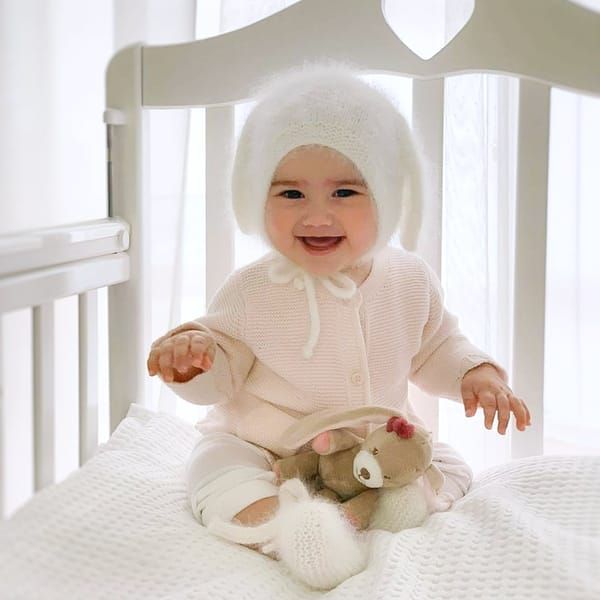 Angora baby hat, Bunny bonnet, White baby knit hat, Angora b - Inspire Uplift Cute Soft Hats For Gifts, Cute Soft Hats Perfect As Gifts, Cute Winter Bonnet As Gift, Playful White Bonnet For Winter, Cute Winter Bonnet, Cute Soft White Hat, White Beanie Bonnet As A Gift, Cute Cream Soft Knit Hat, Cozy Warm White Bonnet