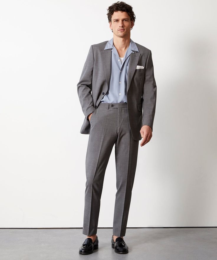 One half of the perfect suit for the season, in a premium Italian wool fabric with a touch of stretch for comfort. Tollegno 1900 (founded in its eponymous year) is committed to sustainability and innovation. Among Italy’s leading manufacturers of fabrics and yarns, they place a special focus on fine merino wool, integ Mens Gray Wedding Suits, Timeless Business Casual Pantsuit With Welt Pockets, Business Casual Pantsuit With Pressed Crease, Timeless Pantsuit With Welt Pockets For Business Casual, Notch Lapel Three-piece Suit For Office, Timeless Suits In Suiting Fabric For Office, Three-piece Notch Lapel Suit For Office, Timeless Office Wear Suits In Suiting Fabric, Tailored Timeless Suits