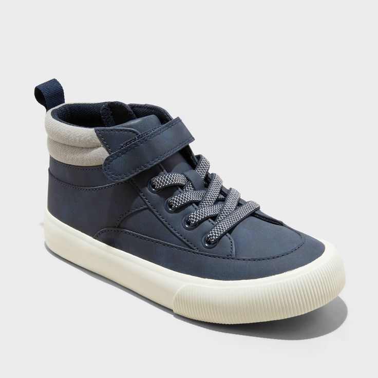 Spruce up your child's shoe collection with these Harlen Mid-Top Sneakers from art class™. These navy sneakers boots boast a faux-leather upper, round toe, and soft fabric insole and lining. Enhanced with a padded collar, hook-and-loop strap above the lace-up front and a side zipper, the mid-top shoes keep your child comfortable wherever they go. art class™: One-of-a-kind looks for the one and only you. Casual Scratch-resistant High-top Sneakers With Round Toe, Scratch-resistant High-top Synthetic Sneakers, Casual High-top Scratch-resistant Sneakers, Casual High-top Sneakers With Scratch-resistant Round Toe, School Sneakers Scratch-resistant Synthetic, Fall Sneakers With Rubber Toe Cap, Casual Scratch-resistant Lace-up High-top Sneakers, Casual Slip-resistant High-top Sneakers With Round Toe, Casual Slip-resistant High-top Sneakers