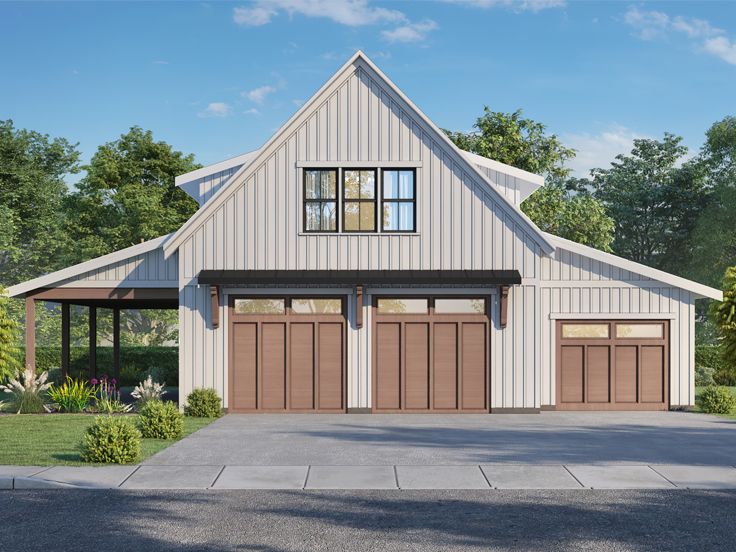 this is an artist's rendering of a two - car garage