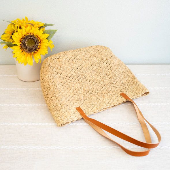 Elena Handbags Women's Soft Raffia Woven Summer Straw Tote Everyday Summer Straw Shoulder Bag, Natural Woven Straw Bags, Natural Color Woven Straw Bags, Everyday Summer Straw Bag With Double Handle, Summer Straw Bag With Double Handle For Everyday, Everyday Straw Beach Bag For Spring, Spring Handwoven Bucket Bag For Everyday Use, Everyday Double Handle Straw Summer Bag, Spring Straw Beach Bag For Everyday Use