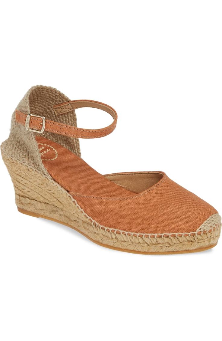 Toni Pons 'Caldes' Linen Wedge Sandal (Women) | Nordstrom Straw Wedge Heel Sandals, Comfortable Straw Wedge Heel Sandals, Comfortable Espadrille Wedge Heel Sandals, Spring Straw Comfortable Wedge Sandals, Spring Slip-on Jute Sandals, Spring Straw Wedge Sandals, Spring Jute Espadrilles With Open Toe, Spring Open Toe Jute Espadrilles, Spring Comfortable Adjustable Wedge Sandals