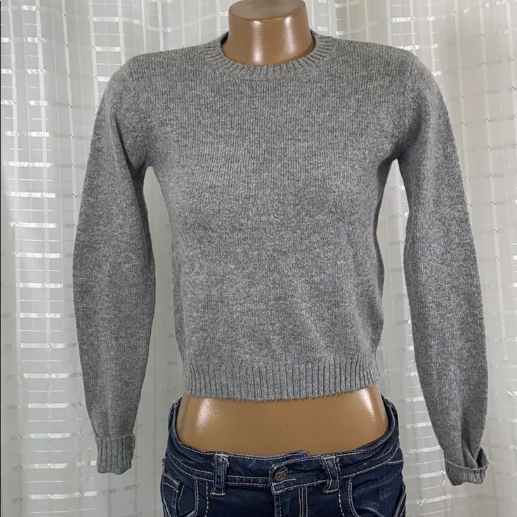 Nwt Brandy Melville Cropped Crew Neck Sweater Materials Polyamide, Cotton And Wool. Approx Measurements Chest 16” Waist 15” Sleeve 23.5” Center Back 19.5” Fitted Cropped Sweater With Ribbed Cuffs And Crew Neck, Basic Winter Sweater, Classic Crew Neck Cropped Sweater For Winter, Classic Fitted Knit Top For Winter, Fitted Gray Long Sleeve Knit Top, Stretch Cropped Sweater With Long Sleeves In Fine Knit, Stretch Cropped Sweater With Fine Knit Long Sleeve, Stretch Long Sleeve Cropped Sweater In Fine Knit, Fitted Knit Cropped Sweater With Ribbed Cuffs