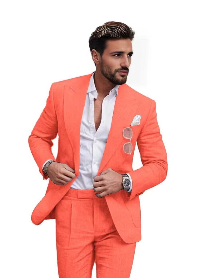 Product details Fabric type 50% Linen, 30% Cotton, 20% Viscose;Linen Suit for Men Package includes:Jacket+Pants, 2-Piece Suit. Care instructions Dry Clean Only Origin Imported SIZE CHART 【How to choose Size】XXS≈US 34,XS≈US 36,S≈38, M≈US 40,L≈US 42,XL≈US 44,XXL≈46,3XL≈US 48,4XL≈US 50,5XL≈US 52,6XL≈US 54. Our items are true to size, please refer to size chart under description. About this item 【Suit Feature】Our linen suits for men is made of superior linen. Skin-friendly, soft, breathable, lightwe Business Sets With Pockets For Spring, Spring Business Sets With Pockets, Slim Fit Sets With Pockets And Notch Lapel, Summer Suit Collar Sets With Pockets, Summer Suit With Suit Collar And Pockets, Semi-formal Summer Sets With Notch Lapel, Business Casual Suits With Pockets For Summer, Business Casual Suits For Summer, Business Casual Summer Suits With Pockets