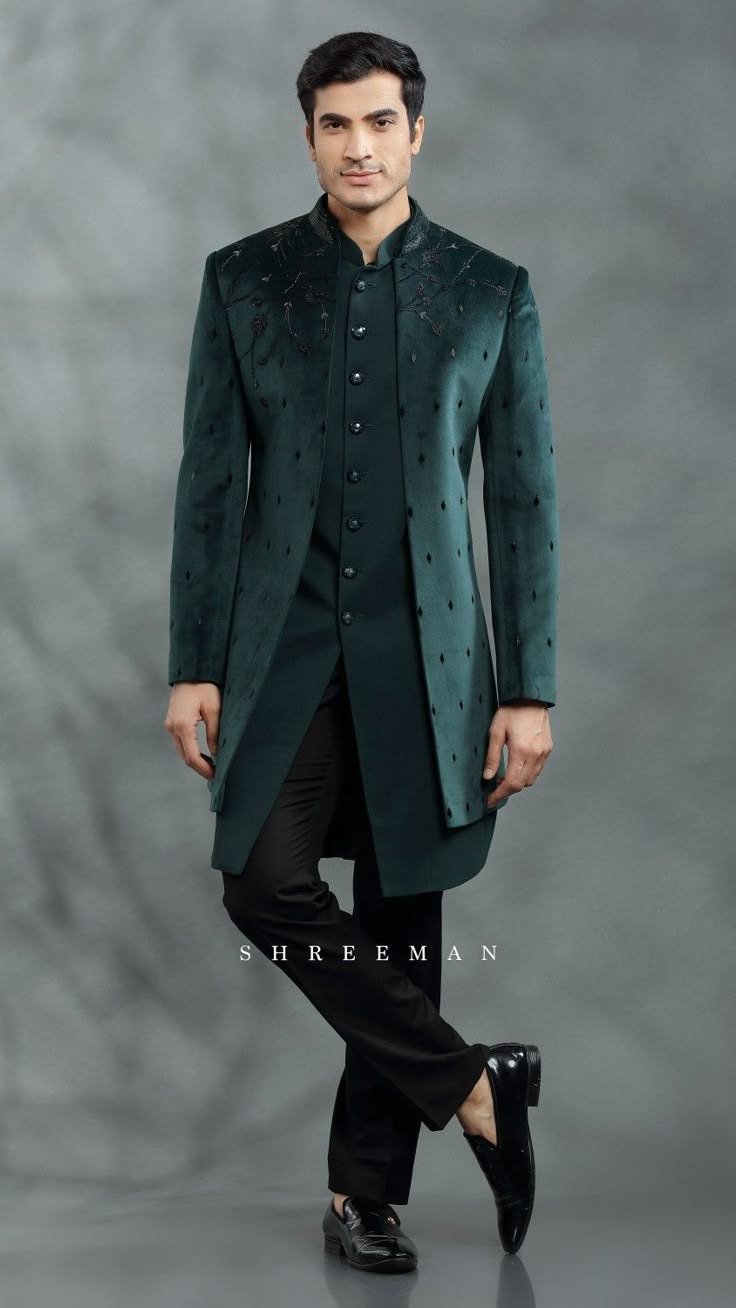 Indowestern Menswear Wedding, Indo Western Dress For Men Mens Fashion, Indo Western Dress For Men Indian Weddings, Kurta Designs Men's Latest 2023, Indo Western Outfits For Men Latest, Latest Indowestern Outfits For Men, Indowestern Menswear, Cocktail Dress For Men, Indo Western Menswear