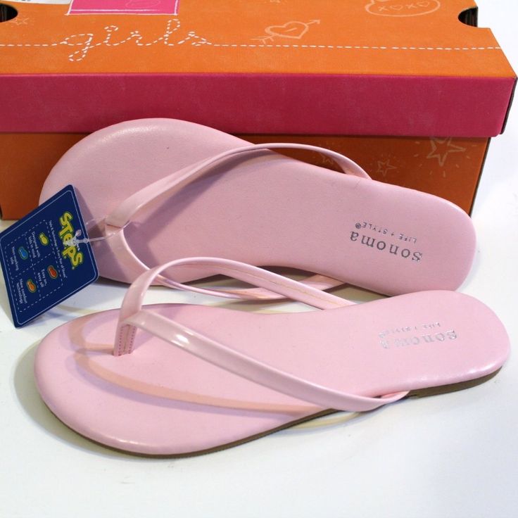 New In Box Sonoma Dress Sandals Non Slip Flats With Cushioned Insole Light Pink Little Girl Size 13 Light Pink Sandals, Neon Sandals, Pink Flip Flops, Grey Sandals, Colored Sandals, Boys Sandals, Closed Toe Sandals, Pink Sandals, Girls Sandals