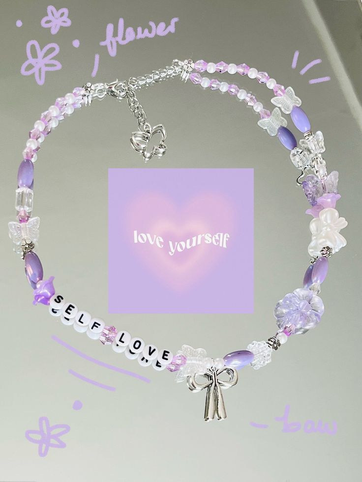 Handmade Beaded Necklace, Purple And Silver, Purple Necklace, Handmade Beaded Necklaces, Vibrant Purple, Love Necklace, Love Yourself, Necklace Handmade, Silver Beads