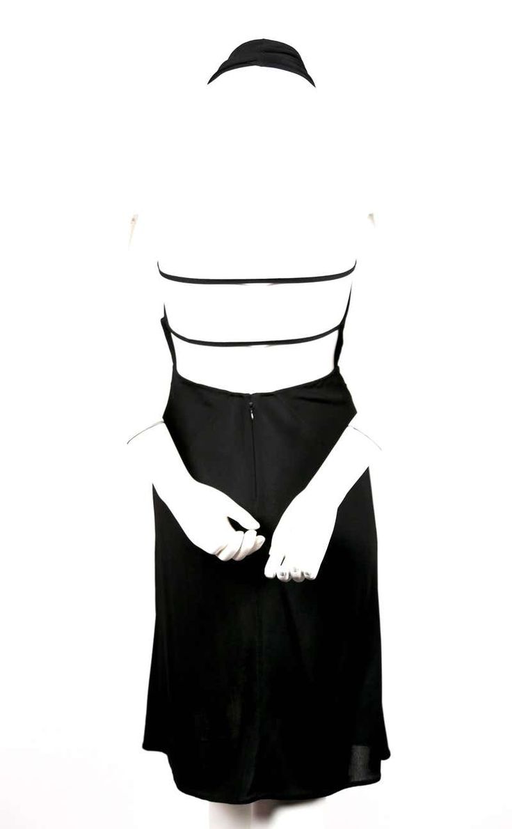 For Sale on 1stDibs - Very rare, jet-black halter style dress designed by Azzedine Alaia dating to 2001 as seen in numerous places including; Karolina Kurkova as photographed Karolina Kurkova, Halter Style Dress, Azzedine Alaia, Black Halter Dress, Black Halter, Halter Style, Unique Dresses, Jet Black, Style Dress