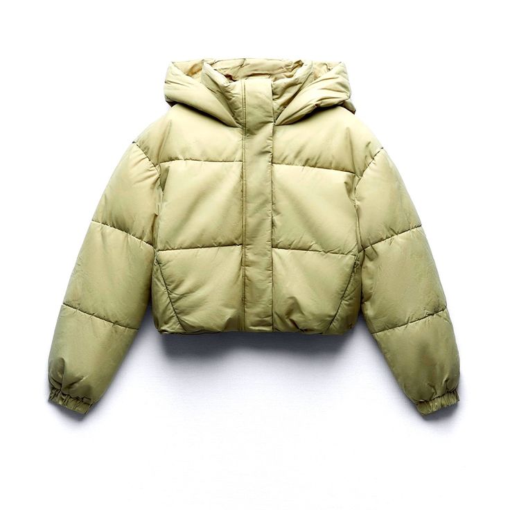 Puffer Anorak With Thermal Insulation To Withstand Temperatures As Low As -4f With High Collar Hood. Zara Puffer Jacket, Crop Coat, Zara Puffer, Parka Coat Women, Oversized Puffer, Cropped Coat, Cropped Vest, Hooded Parka, Outwear Jackets