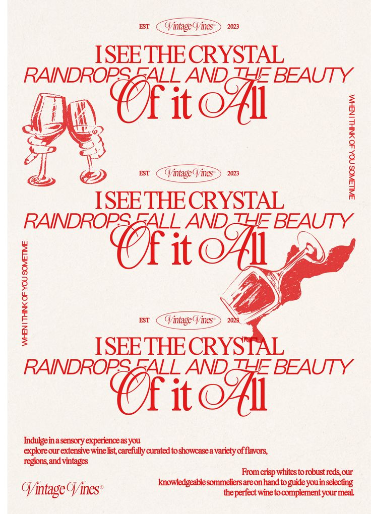 the back cover of an advertisement for crystal, it's in red and white