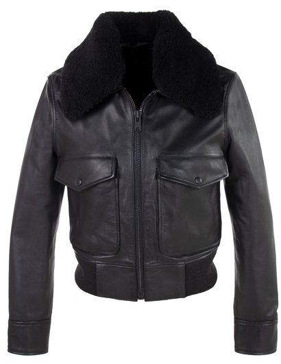 Women's Cowhide Bomber Jacket 5105W Winter Biker Jacket With Flap Pockets, Classic Leather Jacket With Pockets For Cold Weather, Classic Quilted Leather Jacket For Winter, Classic Aviator Leather Jacket With Padded Collar, Classic Leather Jacket For Work With Ribbed Collar, Winter Streetwear Leather Jacket With Flap Pockets, Winter Leather Jacket With Flap Pockets For Streetwear, Classic Aviator Biker Jacket For Fall, Leather Jacket With Contrast Collar For Winter