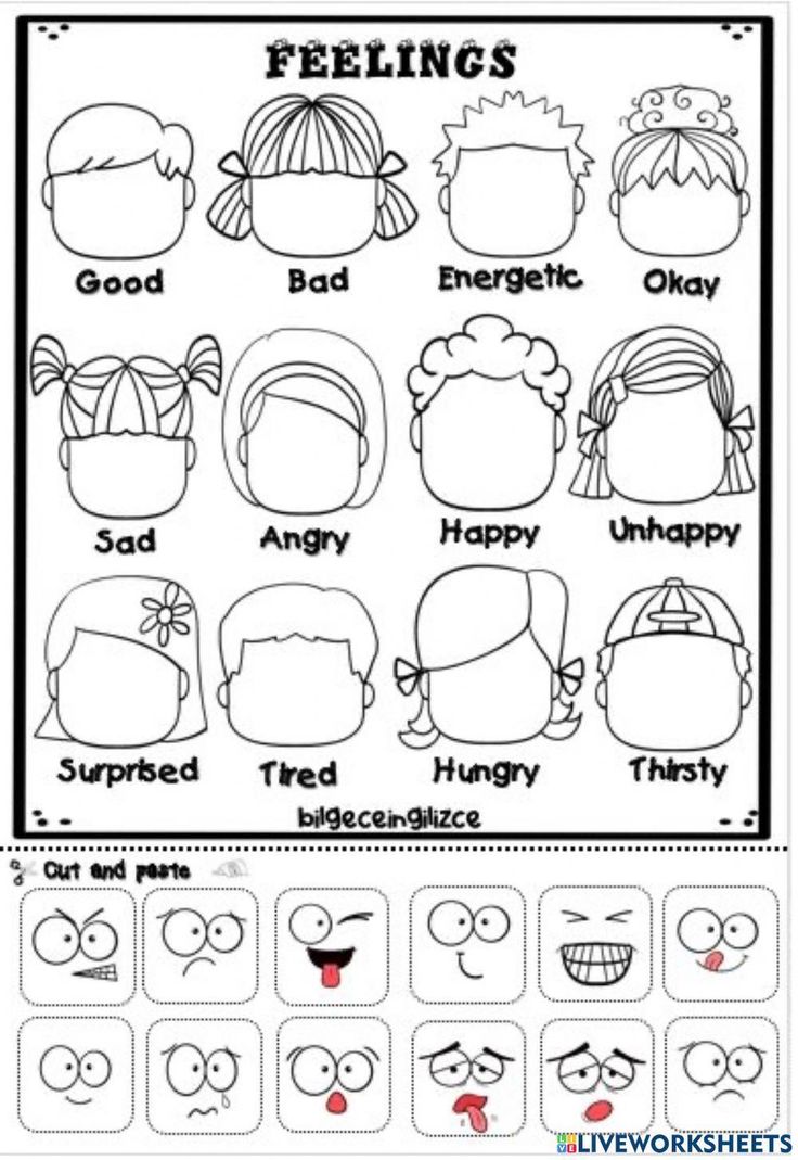 the feelings worksheet for kids to learn how to tell them what they are