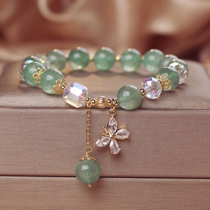 Butterfly Beaded Bracelet For Women/Girls Butterfly Bracelet/Green Crystal Bracelet/Adjustable Bracelet/Handmade Jewelry/Gift For Her Add this stunning bracelet to your collection or gift it to someone special. We Offer Gift packaging🎁 SHIPPING✈️ Shipping is free worldwide. Your item should arrive within 7-15 days after order is complete. REFUNDS↩️ Your satisfaction is important to me. If you're not completely happy with your purchase, please contact me before leaving a negative review. I will Butterfly Jewelry Bracelet, Bead Bracelet Design Ideas, Minimalist Accessories Jewellery, Fairytale Bracelet, Green Crystal Bracelet, Bracelets With Beads, Stylish Jewelry Accessories, Diy Beaded Rings, Bracelet For Girls