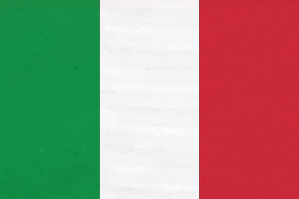 the flag of italy is shown in red, white and green