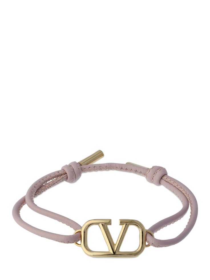 Find VALENTINO V Logo Sliding Leather Bracelet on Editorialist. Leather. 18kt Gold-plated brass. Logo detail. Sliding closure . One size only V Logo, Logo Idea, Valentino Garavani, Womens Jewelry Bracelets, Leather Bracelet, Lilac, Plating, Women Jewelry, Brass