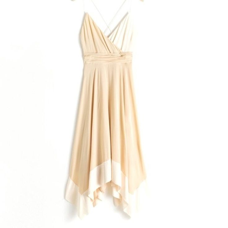 & Other Stories Nwot Beige Ivory Silk Strappy Midi Dress In Size Small Neutral Duo-Tone Cream Color Handkerchief Hem Midi Length 100% Silk Double-Layered Skirt With Overlapping V-Neck Invisible Side Zipper. The Dress Is Part Of & Other Stories Bridal Capsule Collection. It Is The Ideal Dress For A Wedding Guest! Measurements In Pictures. Offers Welcome! Tags: Bridal, Wedding, Shower, Bridesmaid, Pastel, Silk, Midi, Classy, Chic, Wedding Guest, Neutral Bridesmaid Pastel, Classy Chic Wedding, Organza Ruffle Dress, Dress For A Wedding Guest, Pink Slip Dress, Dress For A Wedding, Patterned Midi Dress, Strappy Midi Dress, Dark Blue Dress