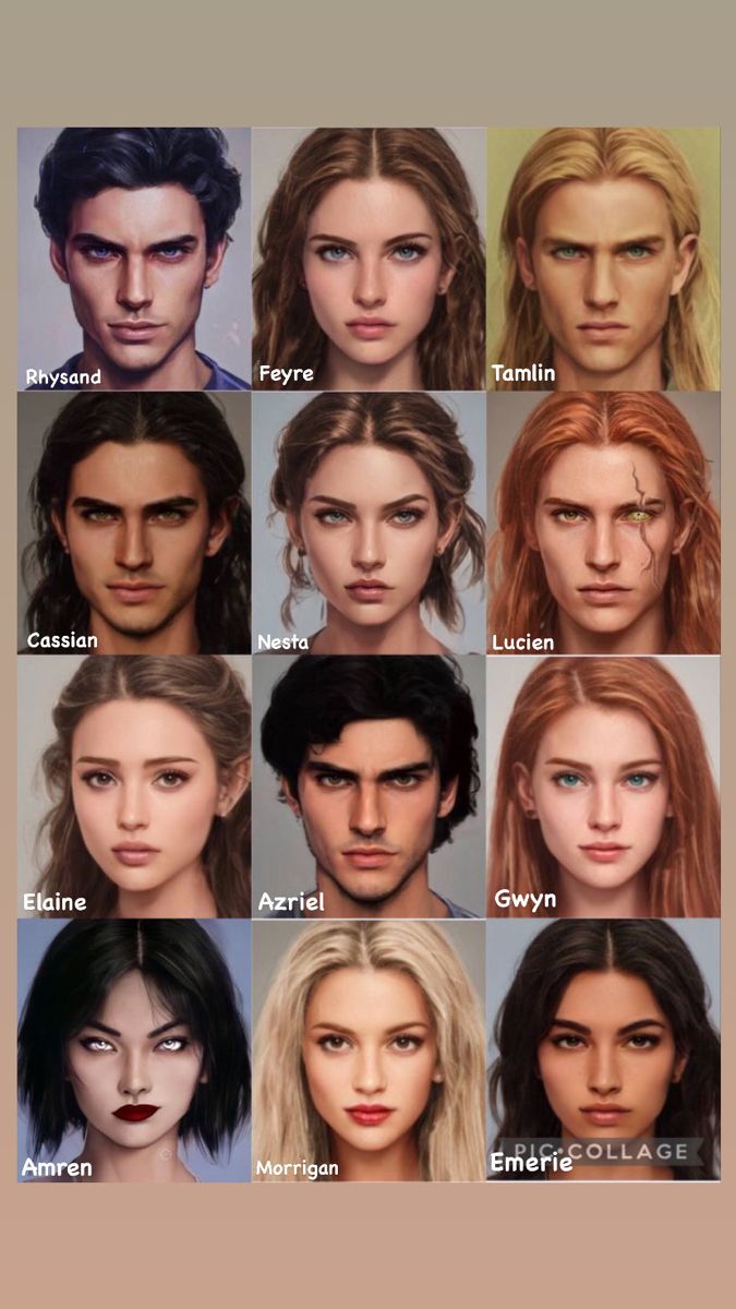 an image of many different faces and hair styles for the male character in the game