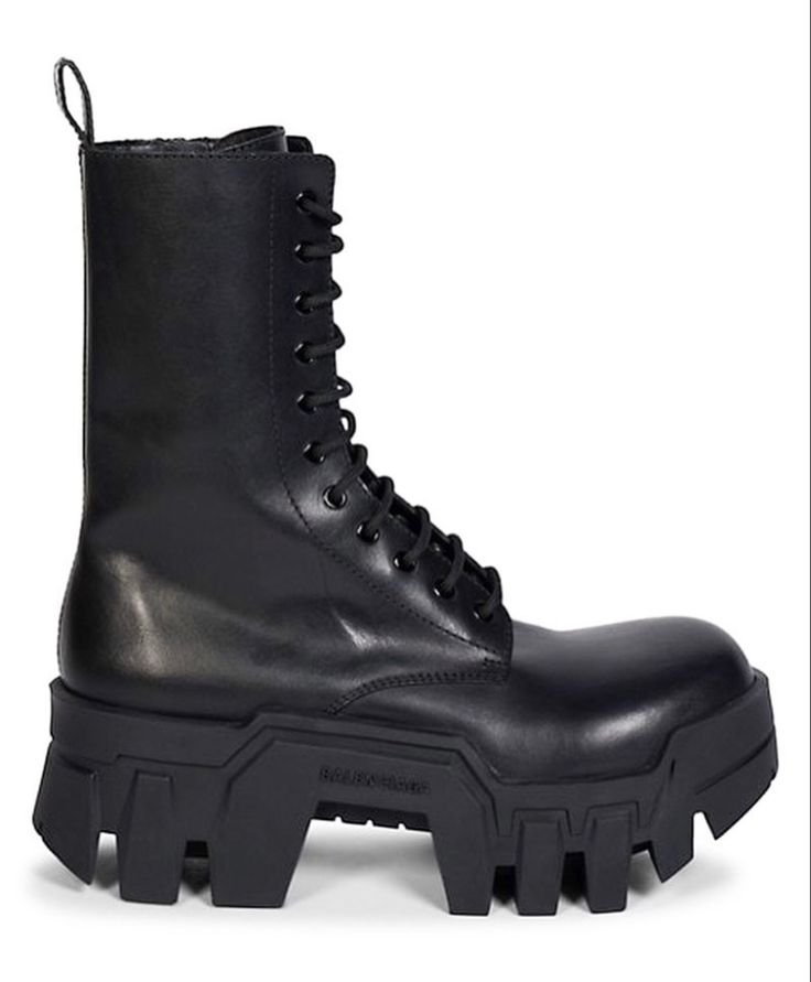 Balenciaga ss22 buldozer combat boots Balenciaga Boots, Archive Fashion, Black Platform Boots, Dream Clothes, Platform Boots, Military Fashion, Leather And Lace, Saks Fifth, All Black Sneakers