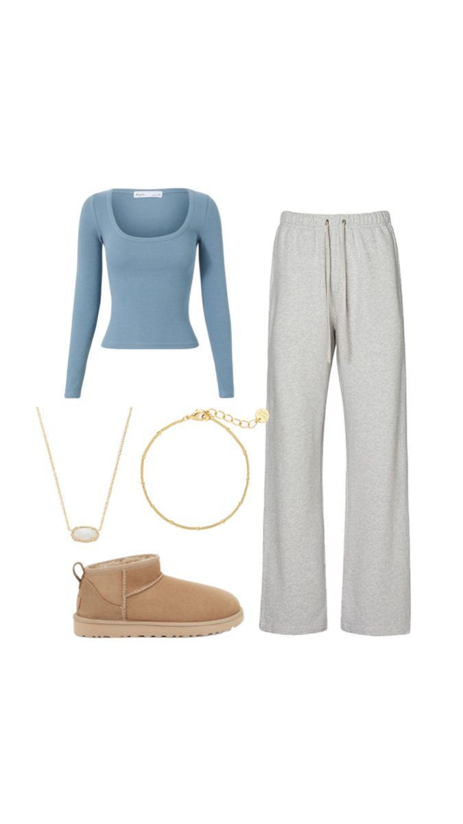 A warm simple school outfits! Winter Lounge Outfits, Cozy College Outfit, Simple School Outfits, Sweatpants Outfit Fall, Outfits For Highschool, Everyday Outfits Fall, Mommy Outfits, Everyday Casual Outfits, Preppy Summer Outfits