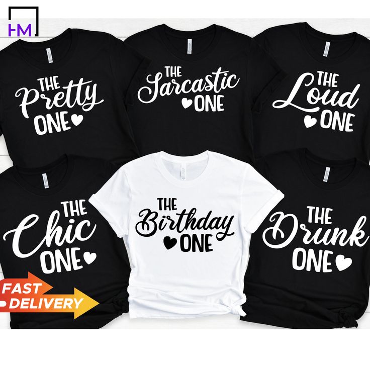 Funny Birthday Group Shirts, Birthday Squad Tees, Birthday Crew Shirts, Customized Birthday Shirts, Birthday Party Tees, Birthday Matching Please make sure you chose your desired style from the drop down menu and review the size chart to ensure you are ordering the best item from you. Most listings have various styles (Short Sleeve Crewneck T-Shirt, Short Sleeve V-Neck, Sweatshirts, Hoodies, Long-sleeve T-Shirt). Please make sure you are ordering your preferred style. The listing profile picture Funny White Birthday Shirt, Funny White Shirt For Birthday, White Shirt With Funny Text For Birthday, Funny Black Tops For Birthday, Fun Birthday Shirt With Funny Text, Funny Birthday Shirt With Letter Print, Black Shirt With Funny Text For Birthday, Funny Text Shirt For Birthday, Black Letter Print Shirt For Birthday