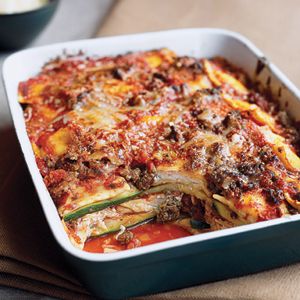 a casserole dish with meat and vegetables in it