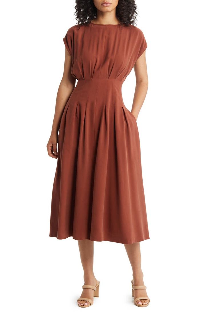 Nordstrom Pleated A-Line Dress | Nordstrom Uniqlo Dress, Pisarro Nights, Professional Outfits Women, Fashion 2024, Wedding Plans, Professional Outfits, Petite Dresses, Fashion Styles, Nordstrom Dresses