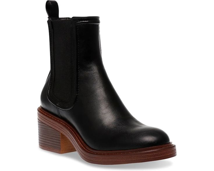 Steve Madden Curtsy | Zappos.com Black Heeled Ankle Boots, Heeled Chelsea Boots, Steve Madden Store, Steve Madden Boots, Pull On Boots, 2 Inch Heels, Synthetic Rubber, Sneaker Heels, Heeled Ankle Boots