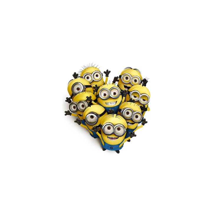 a bunch of minion faces in the shape of a heart