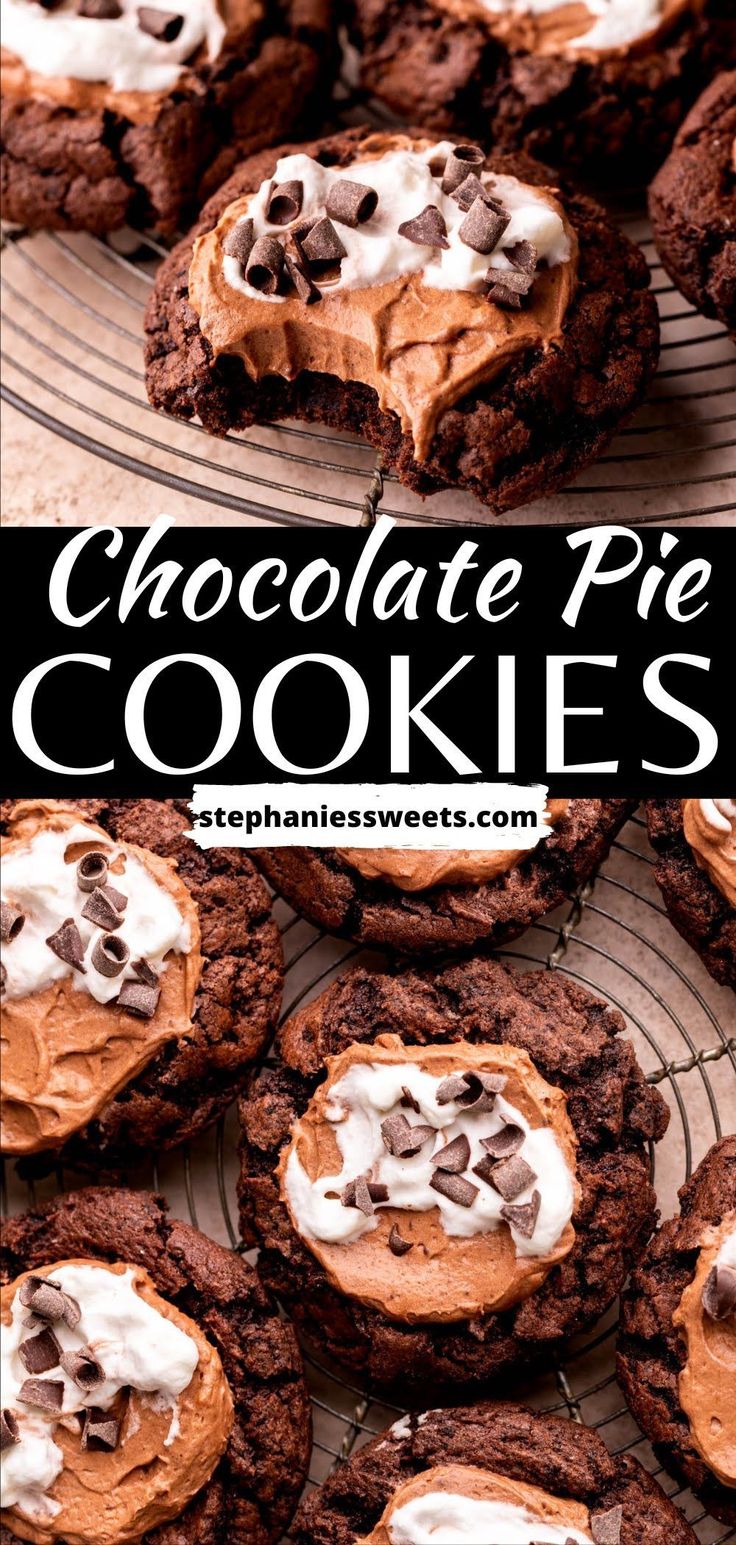 chocolate pie cookies with marshmallows on top