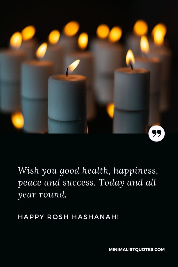 candles with the words wish you good health, happiness, peace and success today and all year round