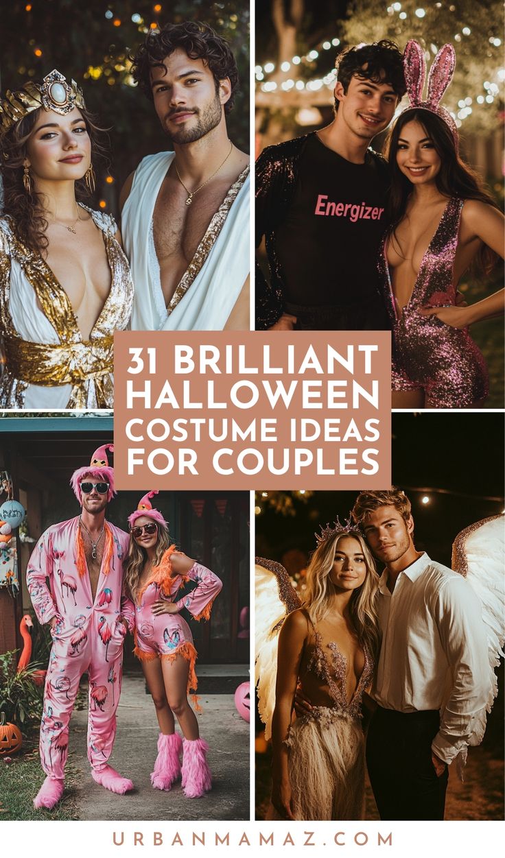 halloween costumes for couples with text overlay that reads 31 brilliant halloween costume ideas for couples