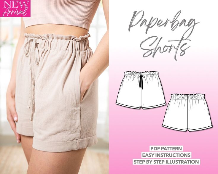 the paperbag shorts sewing pattern is easy to sew