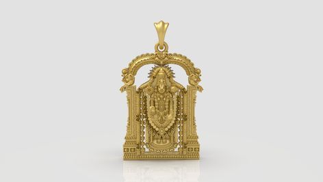 an intricately designed gold pendant with the image of lord ganesha on it