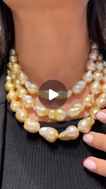 CHAMPAGNE GEM®️ by Bebe Bakhshi on Instagram: "June is about pearls and their sensational beauty…this is my favourite pearl necklace ever, from Yoko London @yokolondonpearls here is a dazzling triple row necklace set with baroque shaped golden Indonesian South Sea pearls. Pearl sizes are 14-15mm each…to me this is sheer opulence and elegance. 

Contact @yokolondonpearls for availability and details. 
<>
#PerfectPearl #Pearls #Pearl #GoldenSouthSeaPearls #BaroquePearls #Baroque #GoldenPearl #PearlNecklace #JuneBirthstone #YokoLondonPearls #YokoLondon #London #ChampagneGem #YourDailyDoseOfSparkle #ChampagneGem1MSpecialEdition" Golden South Sea Pearls, Yoko London, South Seas, Sea Pearls, South Sea Pearls, June Birth Stone, Pearl Size, Baroque Pearls, My Favourite