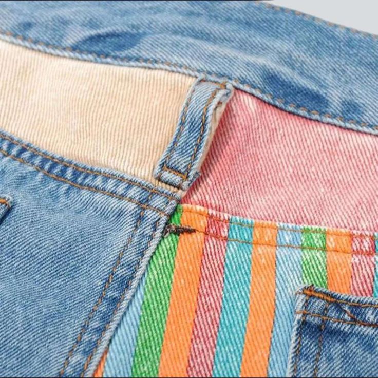 Take your look to the next level with our 2023 Summer Collectionââ‚?colorful patchwork wide-leg denim shorts! With its unique patchwork. wide-leg. high-waist design. zipper and button closure. these shorts are the perfect blend of vintage allure and modern fashion.Why You'll Love These Shorts Retro Meets Modern: Step out in style with a timeless look that effortlessly infuses yesteryear's charm into today's fashion. Wide-Leg Design: Showcase your sun-kissed skin with a sultry and sophisticated w Multicolor Wide Leg Denim Jeans, Multicolor Denim Jeans With Pockets, Multicolor Patchwork Denim Bottoms, Multicolor Patchwork Denim Jeans, Multicolor Wide Leg Cotton Jeans, Multicolor Wide-leg Cotton Jeans, Multicolor Denim Bottoms With Patches, Trendy Cotton Bottoms With Patches, Trendy Multicolor Cotton Jeans