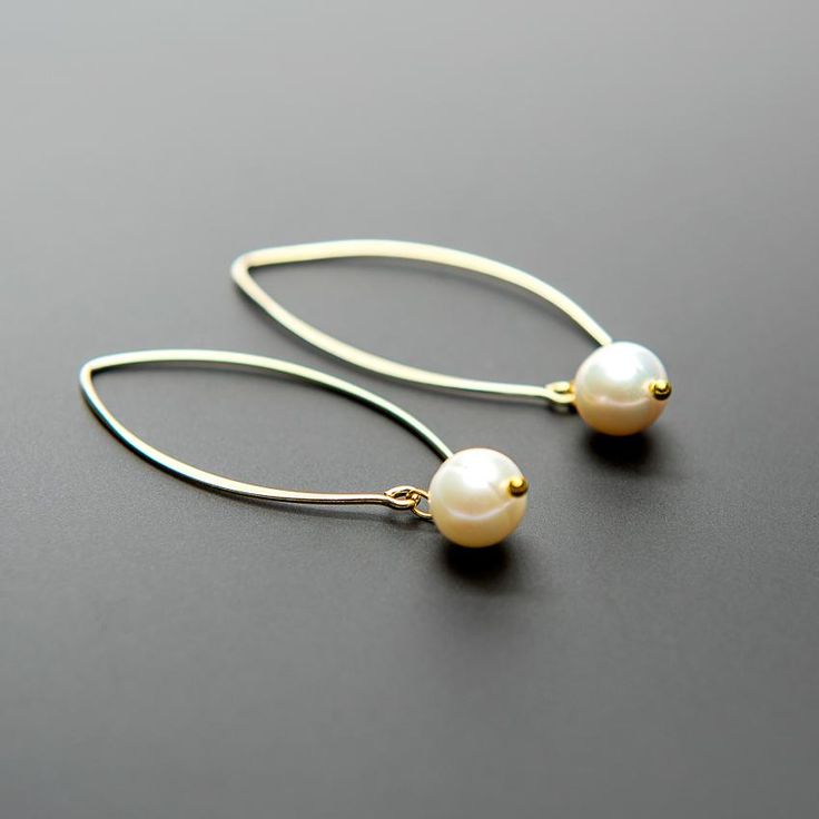 Linton Jewelry Gold Drop Pearl Earrings Everyday 14k Gold Pearl Drop Earrings, Elegant Gold Earrings With Simple Design, Elegant Simple Design Gold Earrings, Elegant Hypoallergenic Linear Earrings For Everyday, Dainty Hypoallergenic Jewelry For Everyday Elegance, Hypoallergenic Dainty Elegant Jewelry, Classic Yellow Gold Pearl Earrings For Everyday Elegance, Classic Yellow Gold Pearl Earrings For Everyday, Minimalist Single Linear Earring For Anniversary