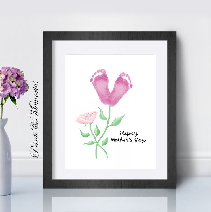 a watercolor painting of two pink flowers with the words happy mother's day