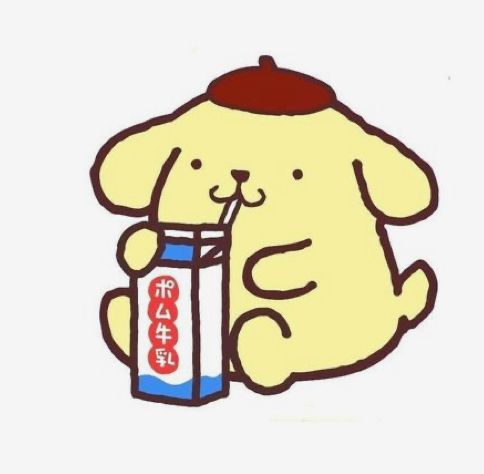 a drawing of a dog holding a can of soda