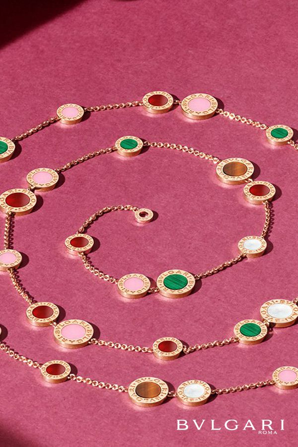 BVLGARI BVLGARI 18 kt rose gold sautoir set with mother-of-pearl, pink opal, tiger's eye, malachite and carnelian elements Luxury Pink Gold Jewelry For Evening, Luxury Multicolor Necklace For Formal Occasions, Luxury Multicolor Necklaces For Formal Occasions, Luxury Party Necklace With Polished Finish, Luxury Rose Gold Jewelry For Party, Luxury Pink Gold Round Jewelry, Luxury Multicolor Round Necklace, Luxury Round Multicolor Necklaces, Luxury Multicolor Round Necklaces