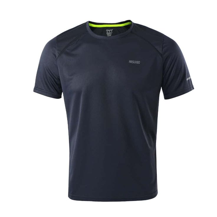 Item Type: T-Shirt Material: Spandex Collar: O-Neck Features: Slim, Running, Fitness, Gym, Training, Compression Tops Package includes: 1 x T-Shirt Men Size Bust (cm) Lenght (cm) Shoulder (cm) M 98 66 40 L 102 68 41.5 XL 106 70 43 XXL 110 72 44.5 XXL 114 74 46 Women Size Bust (cm) Lenght (cm) Shoulder (cm) S 80 57 33 M 84 59 34 L 88 61 35 XL 92 63 36 Casual Blue Breathable T-shirt, Crew Neck T-shirt For Light Sports, Technical Crew Neck T-shirt For Training, Breathable Crew Neck T-shirt, Blue Technical Workout T-shirt, Stretch Short Sleeve Sports T-shirt, Blue Short Sleeve Training T-shirt, Blue Technical Sports T-shirt, Moisture-wicking Short Sleeve T-shirt For Running