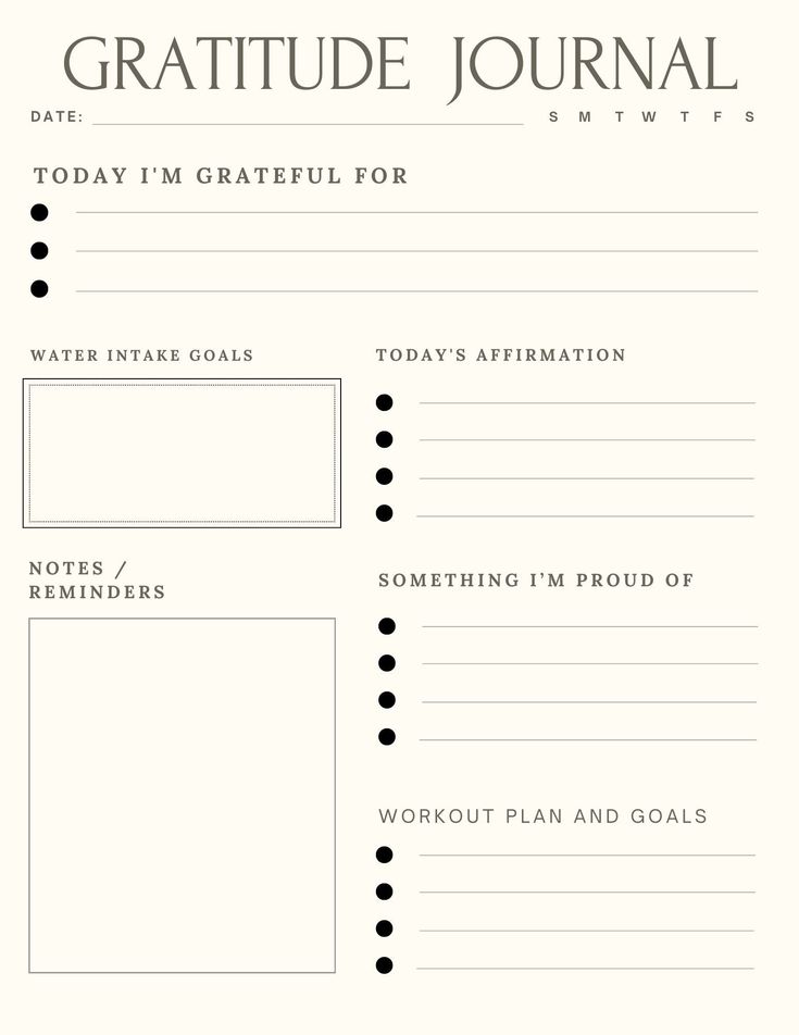 a printable workbook with the words, gratitude journal