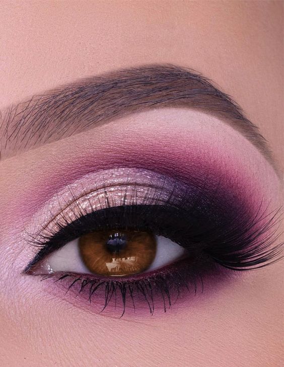 Makeup Art | Sara Irfan Eye Makeup For Brown Eyes, Eye Makeup Images, Everyday Eye Makeup, Prom Eye Makeup, Purple Eye Makeup, Eye Makeup Styles, Eyeshadow For Brown Eyes, Eye Makeup Pictures, Purple Makeup