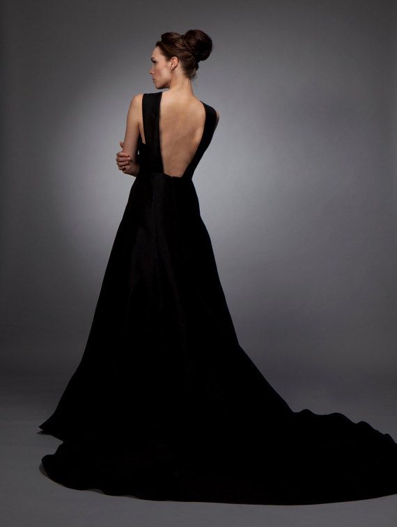 Ruth: Black silk gazar gown sleeveless jewel neck by TonyHamawy Evening Gown With Sweep Train And A-line Silhouette, Silk Floor-length Ball Gown For Evening, Elegant Satin Finish Evening Ball Gown, Satin Finish Gown For Prom Evening, Satin Finish Gown For Prom Season Evening, Satin Finish Gown For Evening And Prom Season, Evening Gown With Satin Finish For Prom, Black Fitted Satin Ball Gown, Evening Gown With Satin Finish For Prom Season