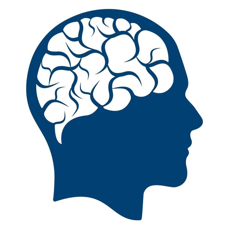 the silhouette of a man's head with a brain in it