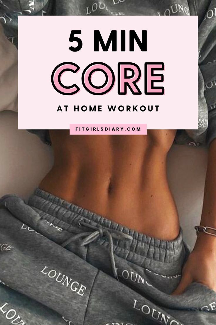 a woman's stomach with the words 5 min core at home workout