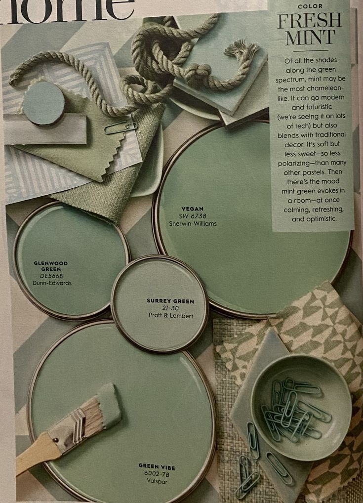 an article in the home magazine features green paint and other things to do with them