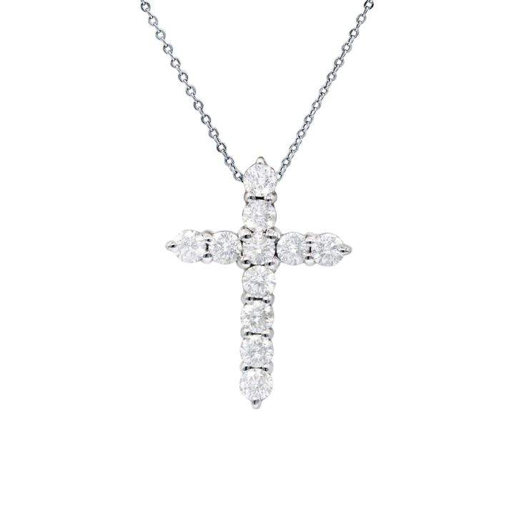 14kt White Gold Diamond Cross Pendant: 1.00cts of round diamonds Pendant Length: 1.25" Chain Length: 16" Diamond Solitaire Necklace With Pave Setting, Round Cut Diamond Solitaire Necklace With Pave Setting, Diamond White Brilliant Cut Cross Pendant Necklace, Cubic Zirconia Brilliant Cut Cross Pendant Necklace, Brilliant Cut Cubic Zirconia Cross Pendant Necklaces, Diamond White Solitaire Necklace With Pave Setting, Diamond Cut Cubic Zirconia Cross Pendant Necklace, Cubic Zirconia Cross Pendant Diamond Necklace, Vvs Clarity Diamond Pendant Necklace